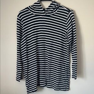 J. Jill Black and White Striped Top